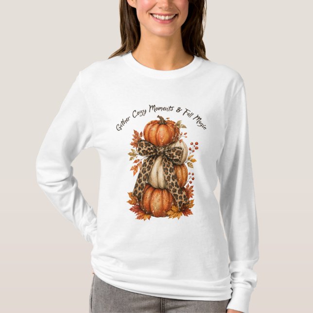 Samla mysiga stunder och höstmagie t shirt (Framsida)