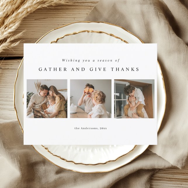 Samla och tacka modern Thanksgiving-fotografi  Vykort (Skapare uppladdad)