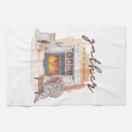 Samla och var tacksamma vänner som gav samlande kökshandduk