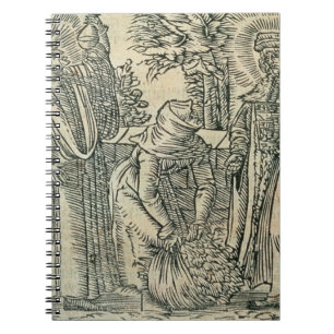 Samla örter för medicin, 1534 (träsnittet) anteckningsbok med spiral