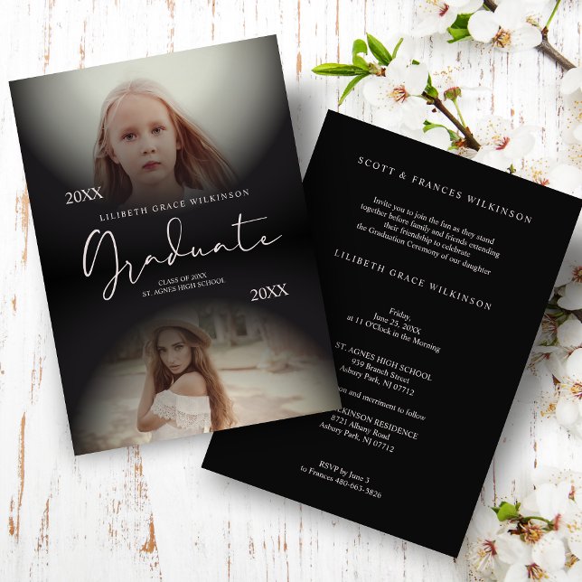 Samla sedan och nu moderna 2 foton Studenten (Skapare uppladdad)