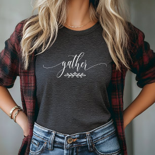Samla Thanksgiving Höst Botanisk Minimalistisk T Shirt