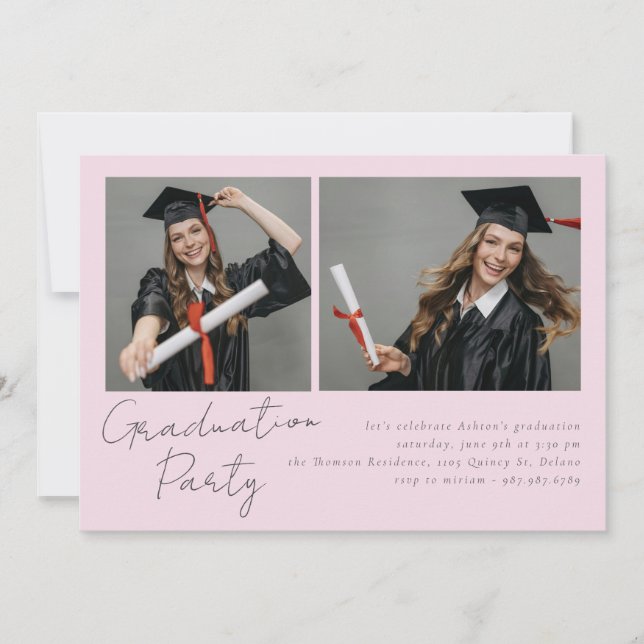 Samla två foton modern design inbjudningar (Framsida)