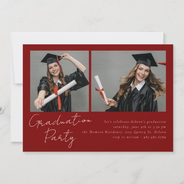 Samla två foton modern design inbjudningar (Framsida)