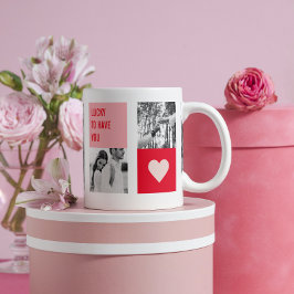 Samla upp par foto | Modern Valentines-gåva Kaffemugg