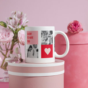 Samla upp par foto Modern Valentines-gåva Kaffemugg