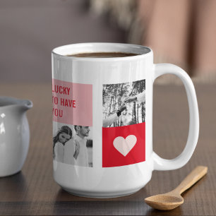 Samla upp par foto Modern Valentines-gåva Kaffemugg
