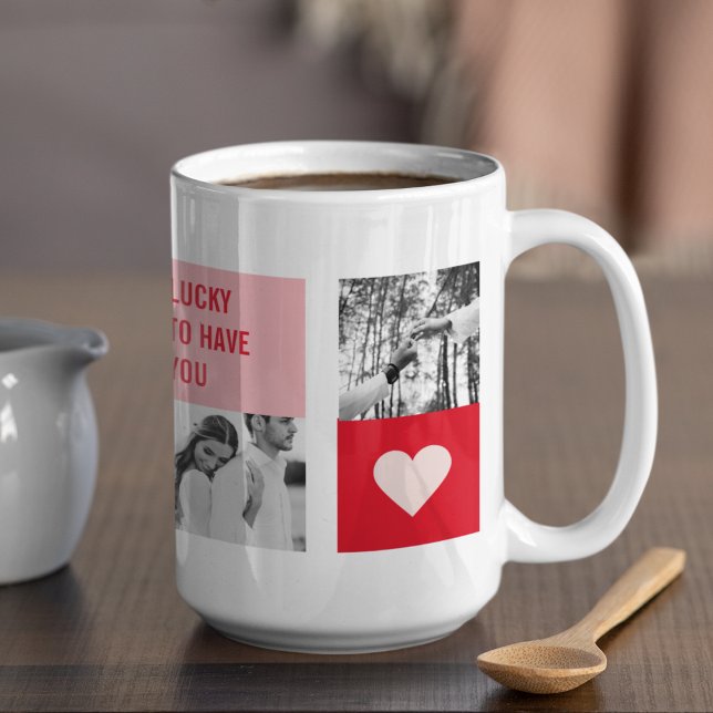 Samla upp par foto | Modern Valentines-gåva Kaffemugg (Skapare uppladdad)