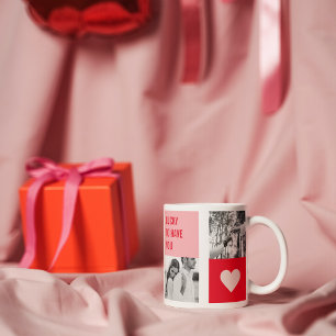 Samla upp par foto Modern Valentines-gåva Mugg