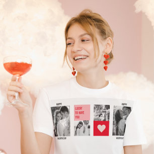 Samla upp par foto   Modern Valentines-gåva T Shirt