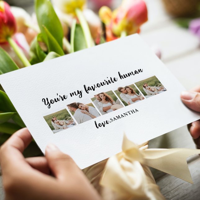 Samla upp par foto och du är min favoritmänniska helg vykort (Skapare uppladdad)