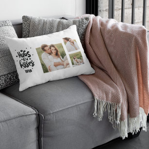 Samla upp par foto och hakar och kisses fras Kärle Lumbarkudde