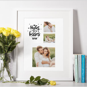 Samla upp par foto och hakar och kisses fras Kärle Poster