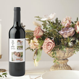 Samla upp par foto och Lolly Romantic-citat Vinflaska Etikett