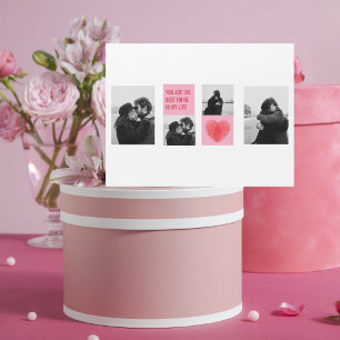 Samla upp par foto Valentines Rosa och rödhjärta