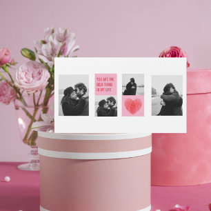 Samla upp par foto Valentines Rosa och rödhjärta