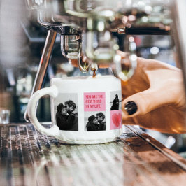 Samla upp par foto | Valentines Rosa och rödhjärta Espressomugg