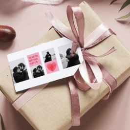 Samla upp par foto | Valentines Rosa och rödhjärta Presentetikett
