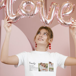 Samla upp par med fotoutskrift och romsk familjefl t shirt