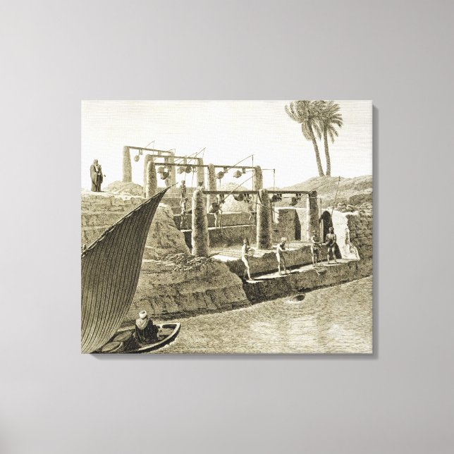 Samla upp Vatten från Nilen, platta 6 från Volum Canvastryck (Framsida)