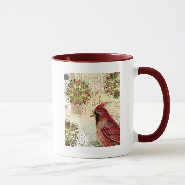 Samlade gamla Brev och vykort med Bird Mugg (Höger)
