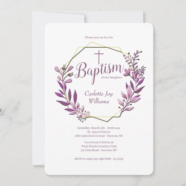 Samlade Religiösor (Rosa) Inbjudningar (Framsida)