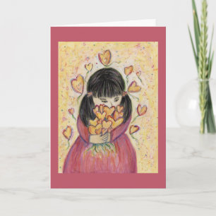 Samlar in Kärlek Hearts Anpassningsbar Art Greetin Helgkort