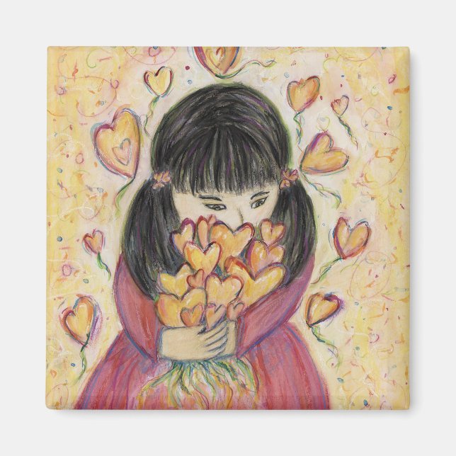 Samlar in Kärlek Hearts inspirationshridning Magne Magnet (Framsidan)