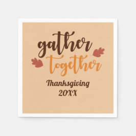 Samlas Tillsammans Thanksgiving Höstfärger Pappersservett