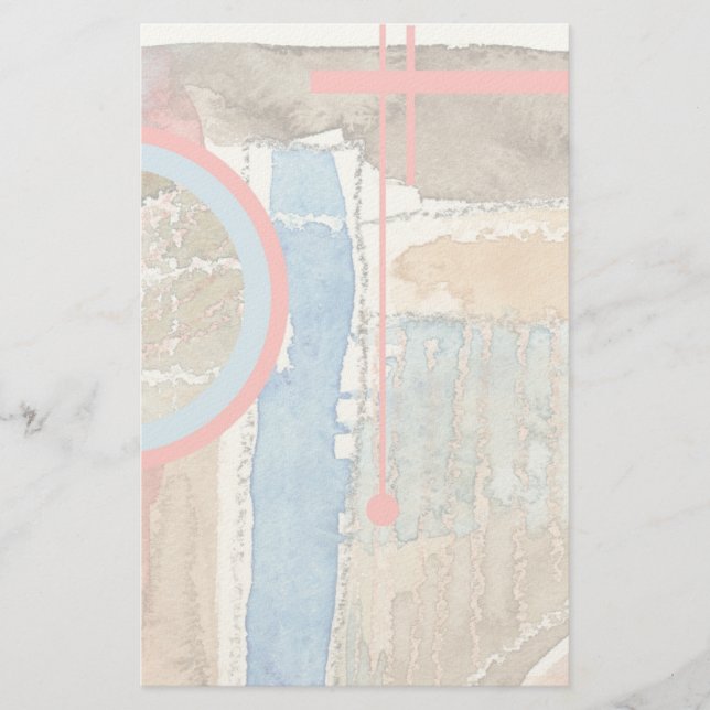 Samling av abstrakt, blandat media och vattenfärg  brevpapper (Framsida)