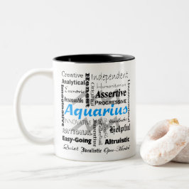 Samling av akvarius zodiakastrologi Två-Tonad mugg