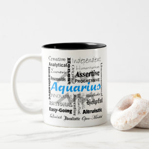 Samling av akvarius zodiakastrologi Två-Tonad mugg