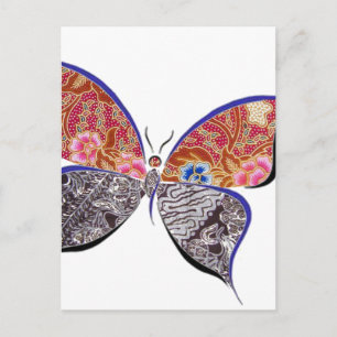 samling av batik och butterfly nr 6 vykort