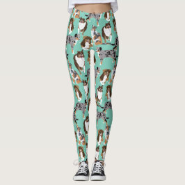 Samling av det automatiska Shepherdset Aussie Hund Leggings