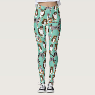 Samling av det automatiska Shepherdset Aussie Hund Leggings