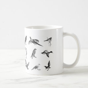 Samling av flygvattenfågel och fåglar kaffemugg
