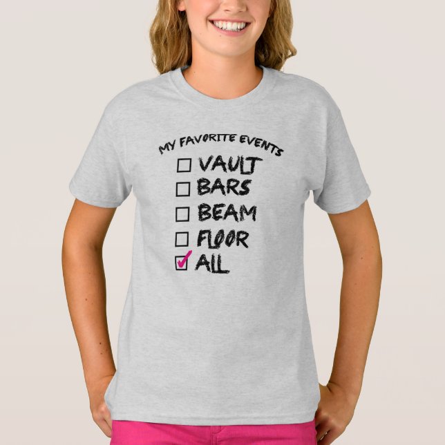 Samling av Gymnastics-händelser Tee Shirt (Framsida)