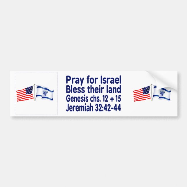 Samling av israeliska och amerikanska flaggor bildekal (Framsidan)