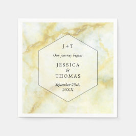 Samling av marble Effect Bröllop Pappersservett