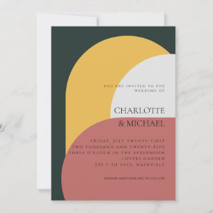SAMLING AV MODERN RETRO WEDDING-INVITATION INBJUDNINGAR