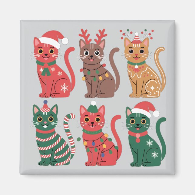 samling av sex katter magnet (Framsidan)