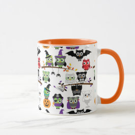 Samling av Spooky Halloween Uggla Mugg