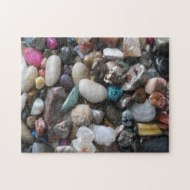 Samling av vackert polerat Sten Puzzle Pussel (Horisontell)
