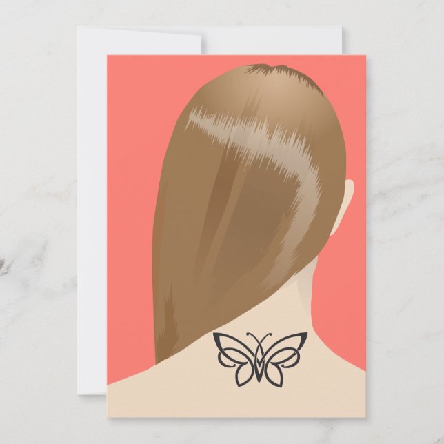 Samling av Woman Nacke Tattoo Art Print, nr 2/10 Julkort (Framsida)