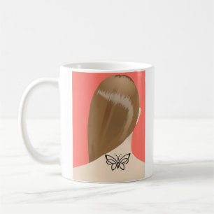 Samling av Woman Nacke Tattoo Art Print, nr 2/10 Kaffemugg