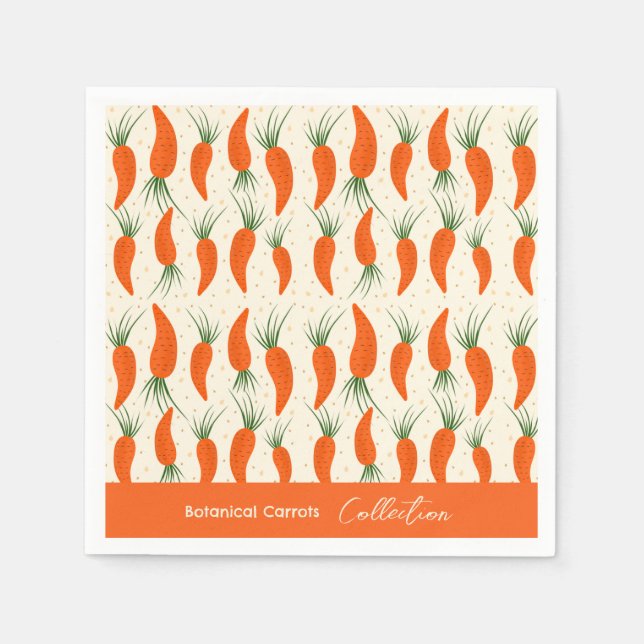 Samling Botaniska Morötter Pappersservett (Framsidan)