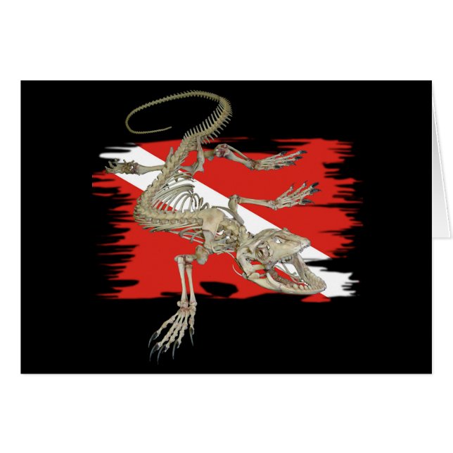 Samling för alfabetiskflaggadykare hälsningskort (Framsidan Horizontal)