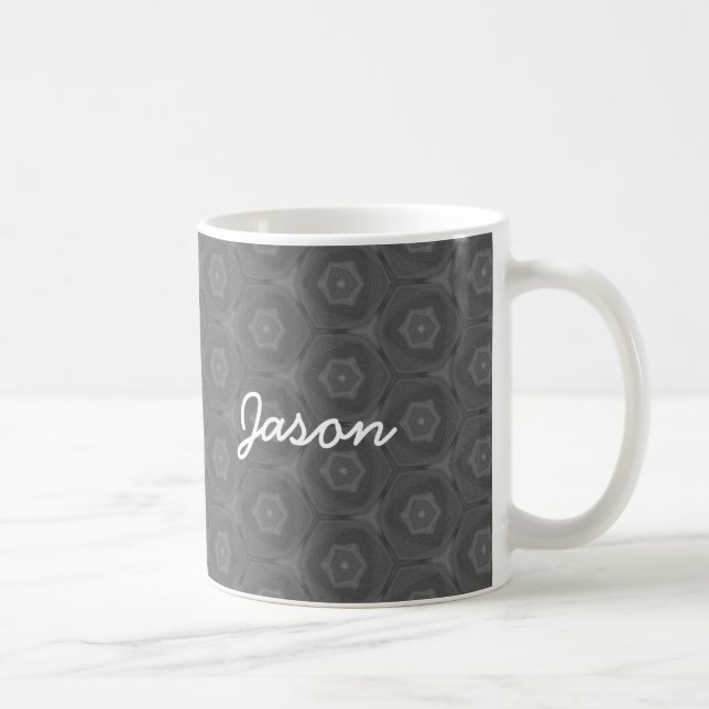 Samling för gåva för namn för JASON grått- och Kaffemugg (Höger)