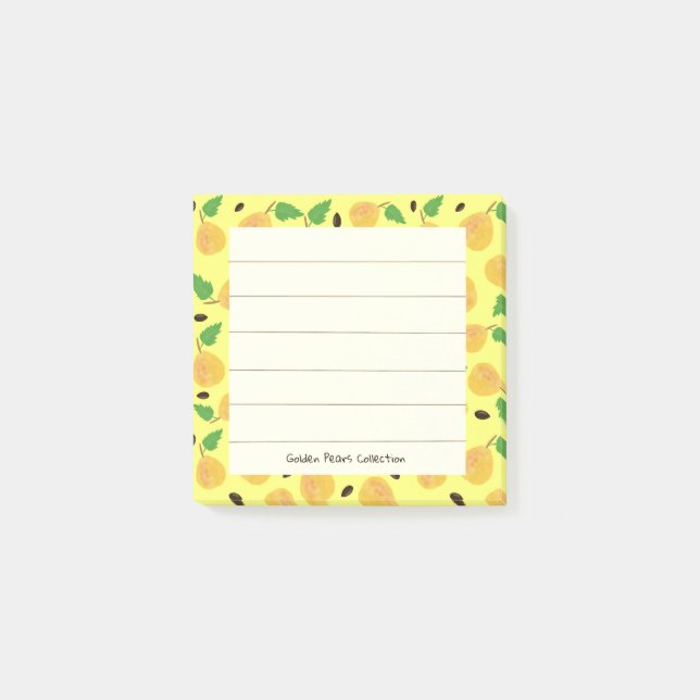 Samling Gyllene Päron Gul Ljus Post-it Block (Framsida)