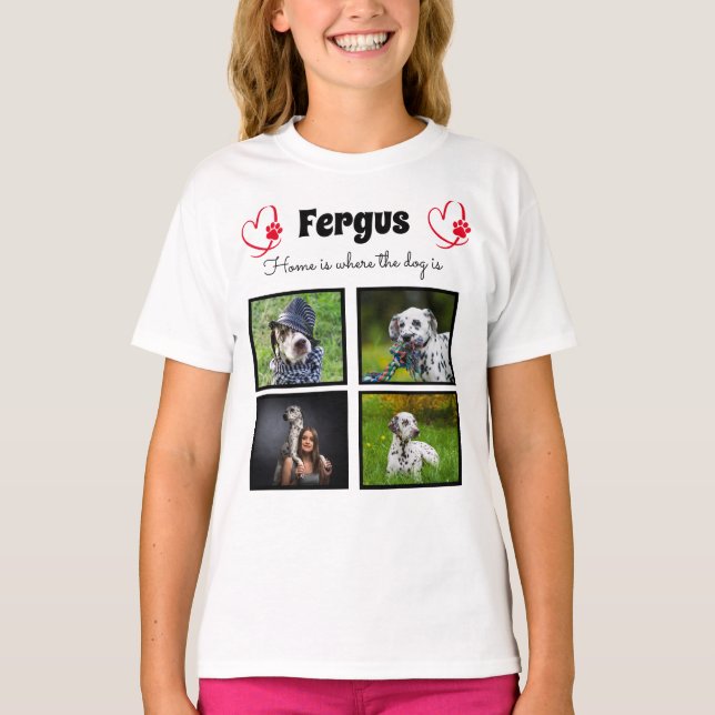 Samling - hund fotoanpassade minne för flickor t shirt (Framsida)